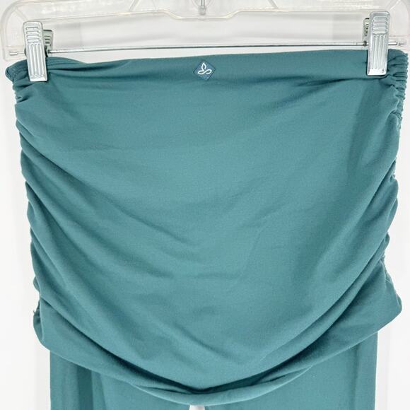 PrAna Remy Ruched Fold Over Skirt Leggings In Deep Balsam S Outdoor Athleisure - Picture 10 of 13